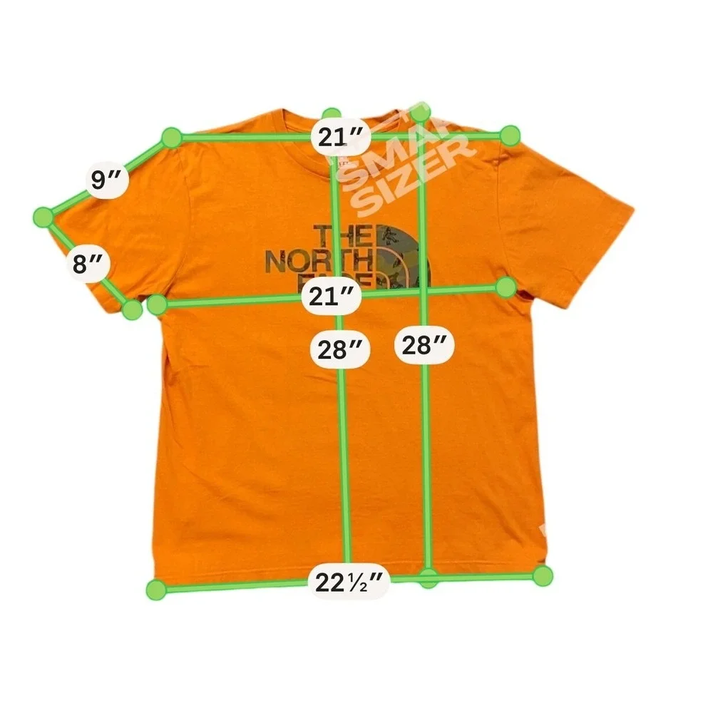 The North Face‎ T-Shirt Mens Large Orange Excellent Bigfoot Camo Graphic Tee